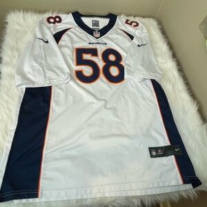 Nike on field NFL Players Broncos Von Miller Jersey White and Navy XXL